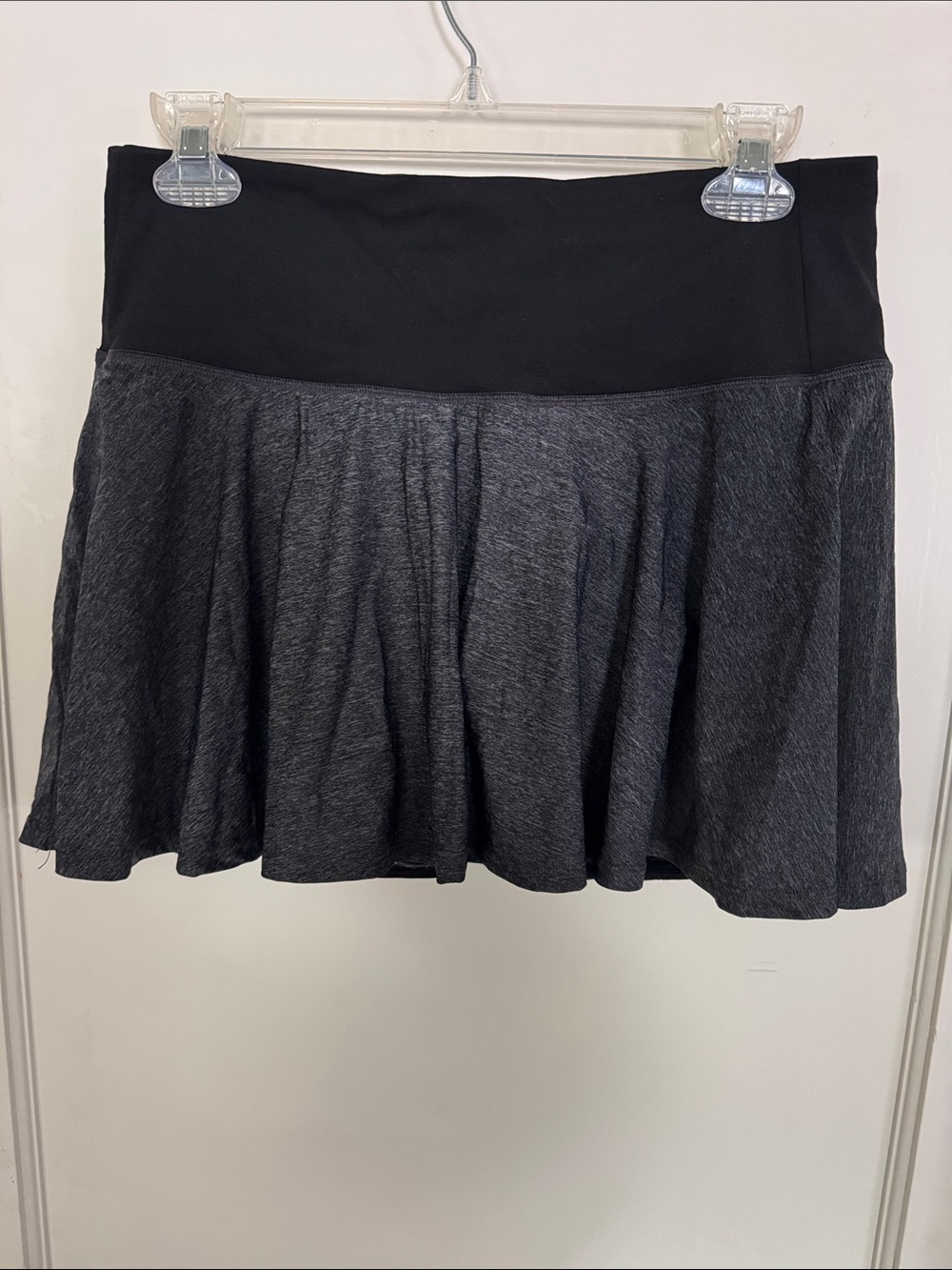 Women's Black & Charcoal Flared Skater Skirt